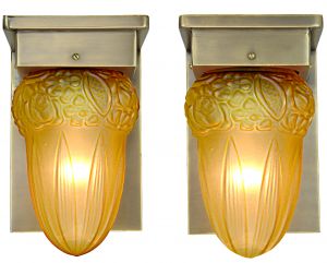Pair of Bungalow or Art Deco or Arts & Crafts Sconces (ANT-1233)